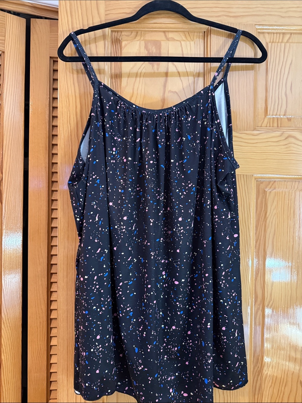 Black Splatter Print Tank Top